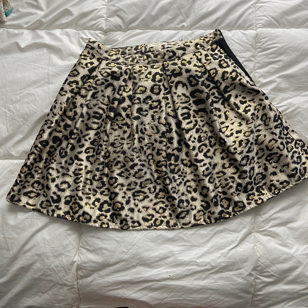 Gold & Leopard Print Skirt